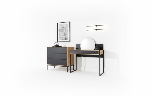 Schminktisch mit Spiegel Schwarz Konsolentisch Tisch Holz Spiegel Schlafzimmer