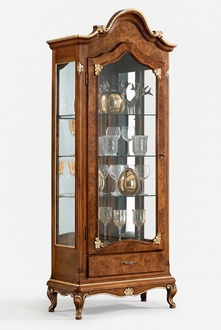 Schränke Holz Vitrinen Glas Schrank Echtholz Vitrine Wohnzimmer Möbel Anrichte