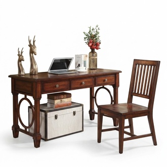 Schreibtisch 2tlg. Set Büro Einrichtung Tisch Holz Design Möbel Schrank