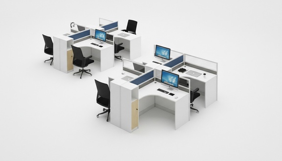 Schreibtisch 4er Bürotisch Tisch Arbeitstisch Möbel Counter call center möbel