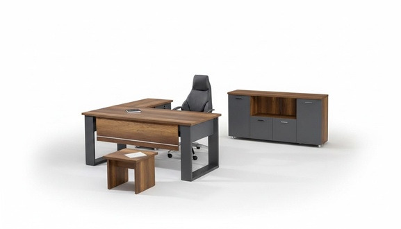 Schreibtisch Arbeitsfläche Kommode Couchtisch Sideboard Arbeitszimmer 5tlg.