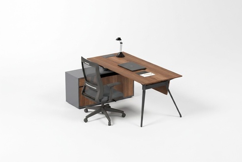 Schreibtisch Büro Garnitur Tisch Arbeitszimmer Einrichtung Modern Braun Neu