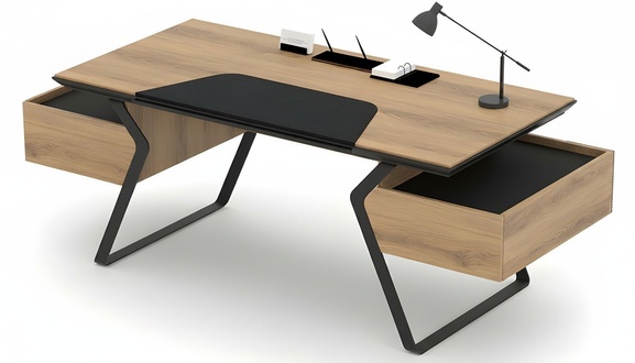 Schreibtisch Bürotisch Computertisch Arbeitszimmer Tisch 2 Schubladen