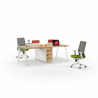 Schreibtisch für 4 Personen Bürotisch Großes Arbeitstisch Holz Weiß