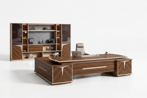 Schreibtisch Groß Bürotisch Arbeitstisch Büromöbel Tisch Holz Braun