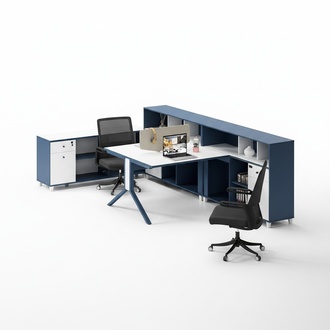 Schreibtisch Regal Doppelter Arbeitsplatz Büro Einrichtung Möbel Schreibtische