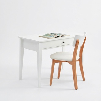Schreibtisch Sekretär mit Stuhl Set 2tlg. Tische Kompakter Tisch Weiß 100x60