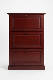 Schuhschrank 3 Fach Kommode Echtholz Massive Möbel Schuhkipper Schuhregal Regal