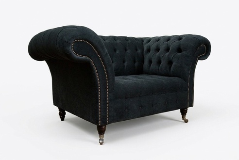Schwarz Sofa Couch Polster Chesterfield Sitzmöbel Textil Stoff Leder Couchen Neu