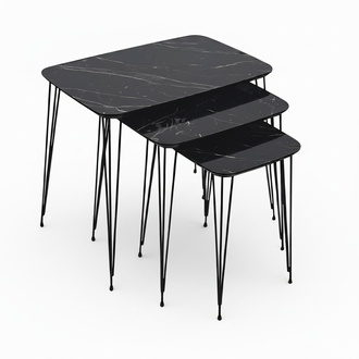 Luxus Beistelltisch Kollektion – Satztisch-Sets, Etagentische & Z-Form Laptoptische (Marmor-, Holz- & Uni-Optik)