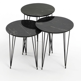 Schwarze Holztisch im modernen Design