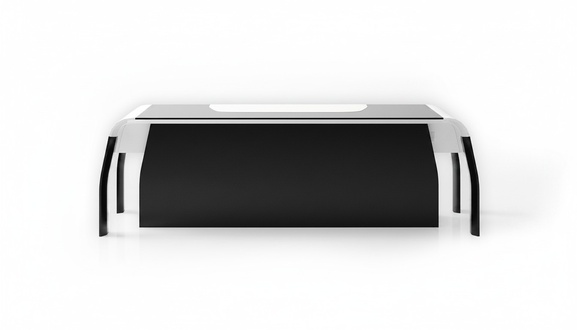 Schwarzer Holzschreibtisch modern elegant für Büro und Home Office