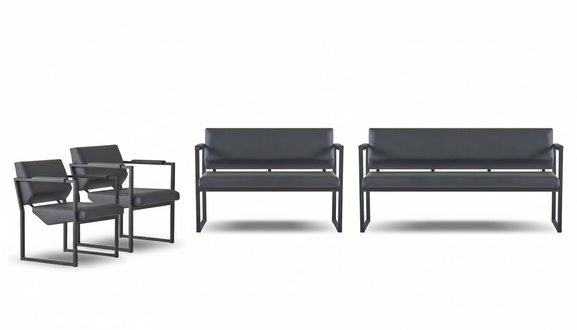Schwarzes Arbeitszimmer Set Luxuriöse Wartezimmer Sitzmöbel Leder Möbel