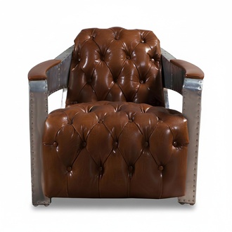 Sessel Aviator Chesterfield Shabby Vintage Stuhl Ledersessel Club Lounge Design