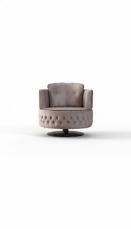 Sessel Chesterfield Ohrensessel Stoff Wohnzimmer Polyester Weiß Sitzer