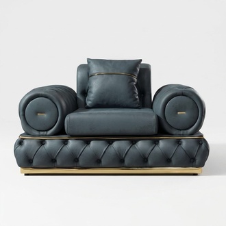 Sessel Chesterfield Sitz Barock Rokoko Klassische Möbel Wohnzimmer Polster Neu