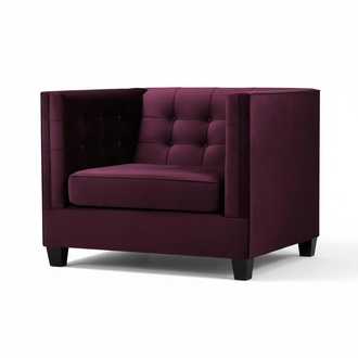 Sessel Chesterfield Textil Stoff Violett Kreative Möbel Neu Wohnzimmer Modern