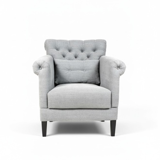 Sessel Club Lounge Designer Stuhl Polster Sofa 1 Sitzer Relax Fernseh Grau