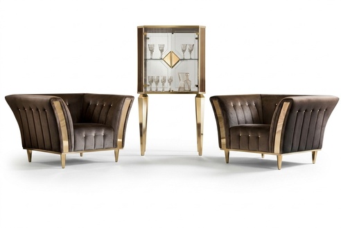 Sessel Club Lounge Lehn Stuhl Polster Sofa 1 Sitzer Fernseh Samt arredoclassic