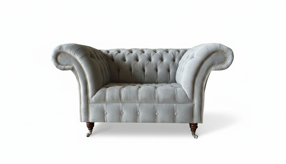 Sessel Couch Polster Sofa Textil Chesterfield Couchen 1,5 Sitzer Einsitzer