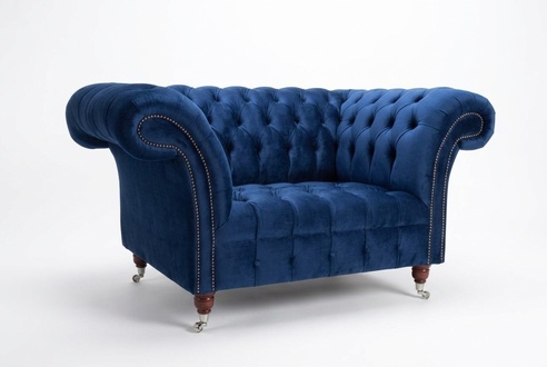 Sessel Couch Polster Sofa Textil Chesterfield Couchen 1,5 Sitzer Einsitzer
