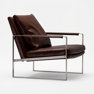 Sessel Design Couch Sofa Relax Braun Leder Lounge Club Polster Sitzer
