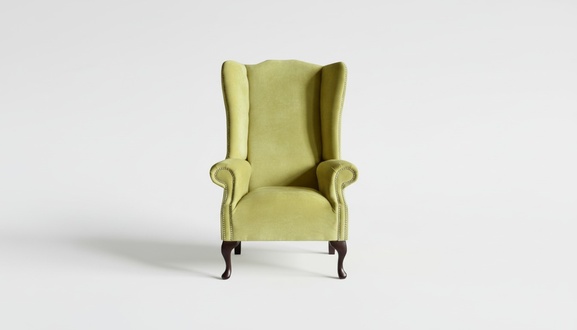Sessel Gelb Textil Stoff Ohrensessel Möbel Neu Wohnzimmer Modern Luxus