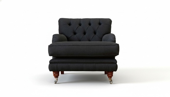 Sessel Luxus Einsitzer Couch Textil Polster Möbel Couchen Schwarz Stoff