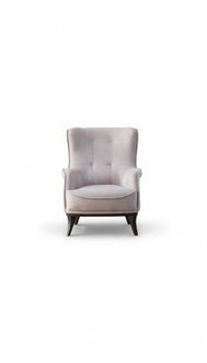 Sessel Ohrensessel Cocktailsessel Stoff Wohnzimmer Grau Modern