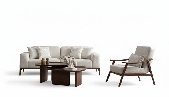 Sessel Sofa 3 Sitzer Couchtisch Set Weiß Modern Sofa Sofagarnitur Polster