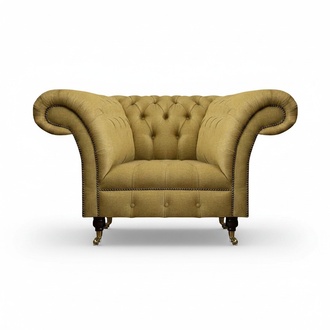 Sessel Textil Einrichtung Luxus Polstersessel Chesterfield Wohnzimmer Neu