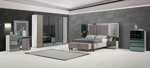 Luxus Schlafzimmer 8tlg Set Komplettes Zimmer Möbel Bett Nachttisch Schrank Neu