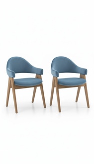 Set 2x Stuh Luxus Design Polster Massiv Holz Stühle Sitz Büro Office