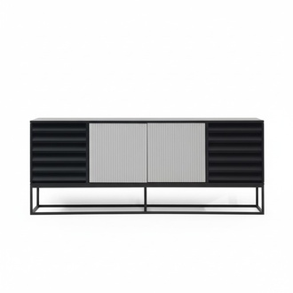 Sideboard Kommode Anrichte Holz Modern Schwarz Wohnzimmer Kommoden