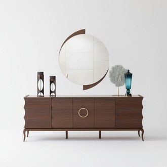 Sideboard Konsole Anrichte Verspiegelt Wohnzimmerschrank mit Spiegel
