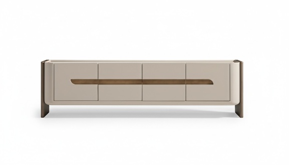 Sideboard RTV Lowboard TV Ständer Beige Holz Wohnzimmer Schrank Modern