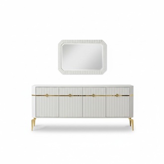 Sideboard Spiegel Design Möbel Konsole Holz Wohnzimmer Designer