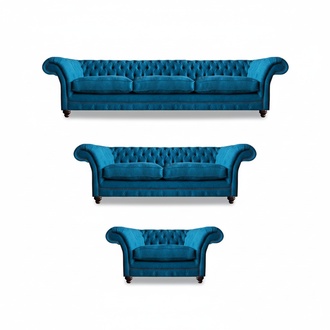 Sitz Möbel Set 3tlg Sofagarnitur Polstermöbel Einrichtung Chesterfield