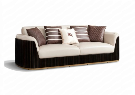 Sofa 3 Sitzer Beige Modern Design Couchen Leder Sofas Neu Kreative