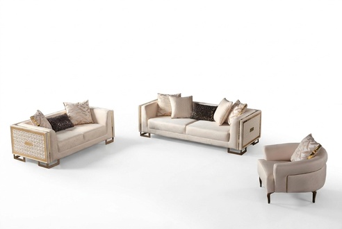 Sofa 3-Sitzer Wohnzimmer Couch Lounge-Garnitur Komplettsofa Relaxgarnitur 3tlg