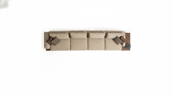 Sofa 6 Sitzer Couch Polster Textil Luxus Wohnzimmer Modern Möbel Stoff