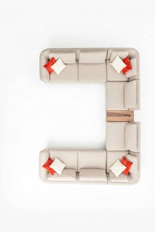 Sofa Beige Wohnzimmer Polstersofa Design Modern Ecksofa U- Form Neu