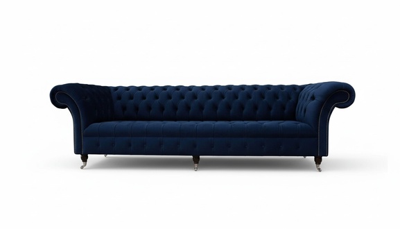 Sofa Chesterfield Sofas 4 Sitzer Couch Polster Stoff Wohnzimmer Möbel