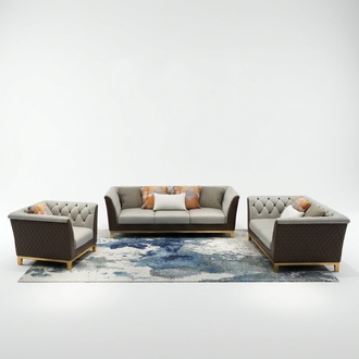 Sofa Couch Garnitur Sitz Polster Komplett Set 3+2+1 Sofas Design Chesterfield