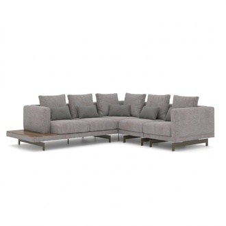Sofa Couch L-Form Designer Grau Ecksofa Textil Luxus Wohnzimmer Einrichtung