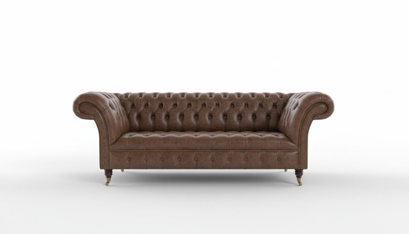 Sofa Couch Polster 3 Sitzer Rollen Chesterfield Neu Old Look Style Sofa Braun