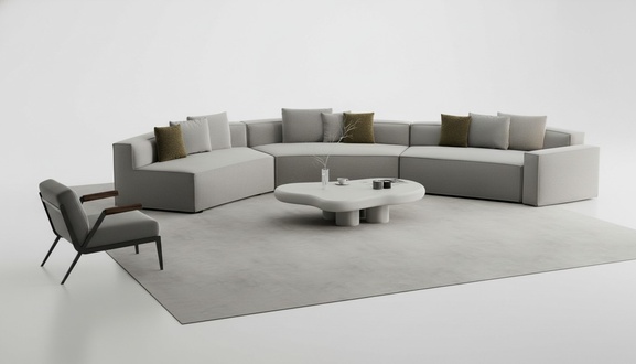 Sofa mit Sessel für das Wohnzimmer Ein gemütlicher Akzent im Interieur