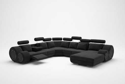 Sofa mit USB Designer Wohnlandschaft U-Form Couch Ecksofa Polster Garnitur Neu