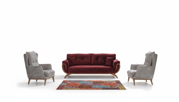 Sofa Set 331 Sitz Wohnzimmer Stoff Sofas Polster Couchen Design Sofagarnitur