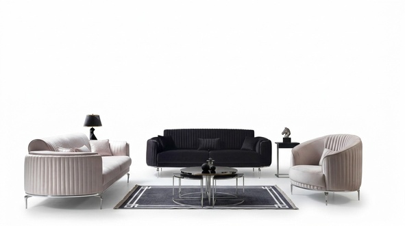 Sofa Set 331 Sitzer Luxus Modern Set Wohnzimmer Möbel Textil Sofagarnitur